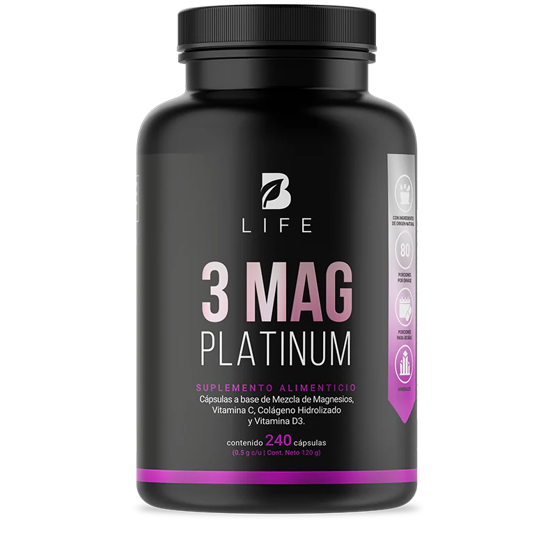 3 Mag Platinum | Mezcla de Citrato, Glicinato y L-Treonato de Magnesio 240 capsulas