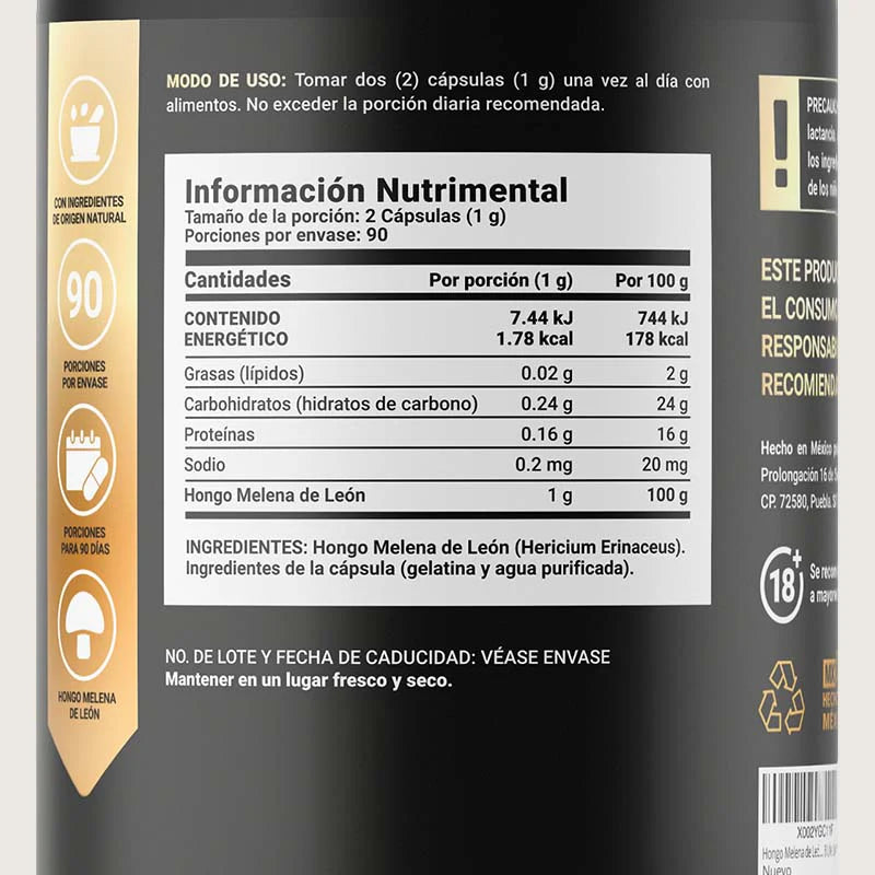 Lions Mane Blend | Hongo de Melena de León 180 capsulas