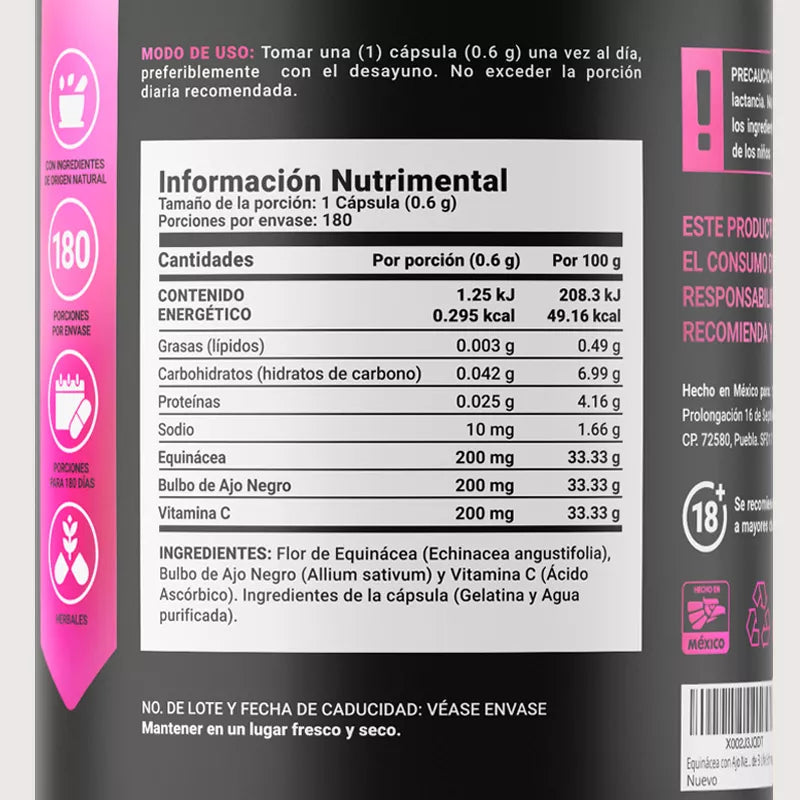 Fórmula a base de Malva, Linaza, Aloe Vera y Probióticos 180 capsulas