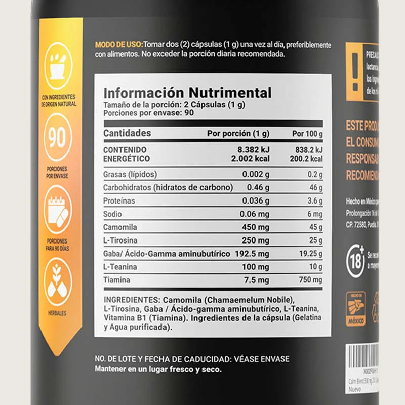 Om Blend | Fórmula a base de Camomila, L Tirosina y Gaba 180 capsulas