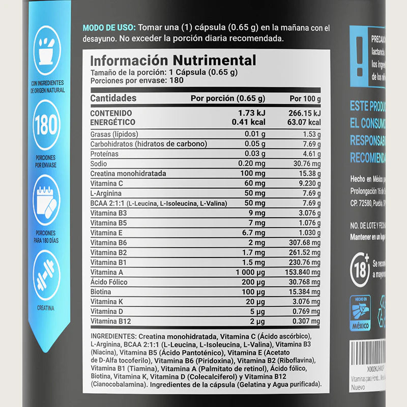 Mens Blend | Multivitamínico para Hombre 180 capsulas
