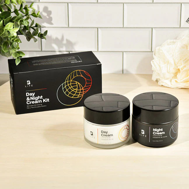 Kit de Cremas Faciales de Día y Noche con Ácido Hialurónico 90 ml c/u