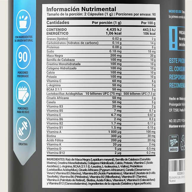 Mens Multi Matur3 | Multivitamínico para Hombre +40 180 capsulas