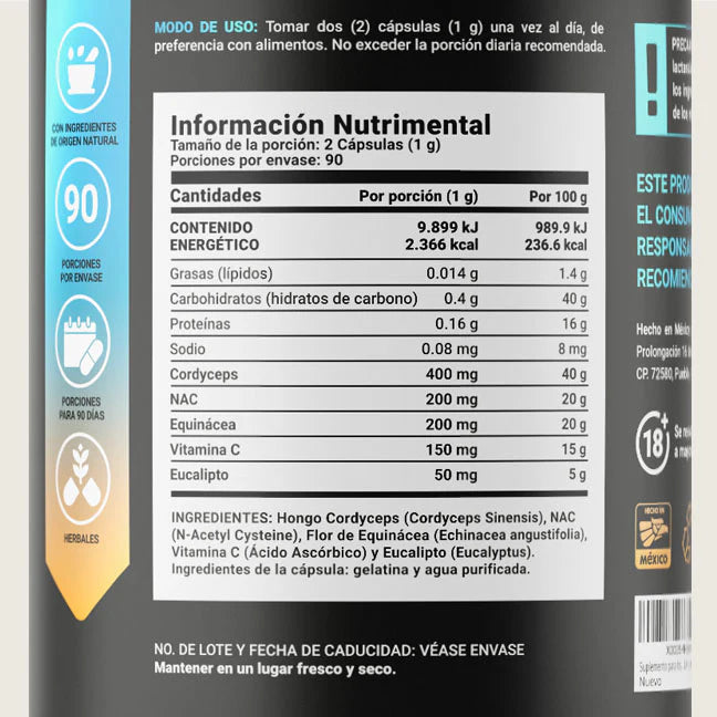 Lungs Blend | Fórmula a base de NAC y Equinácea 180 capsulas