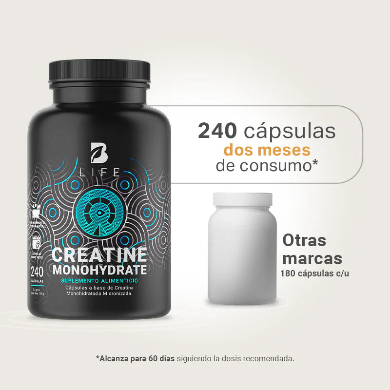 Creatine Monohydrate Caps | Creatina Monohidratada 240 capsulas