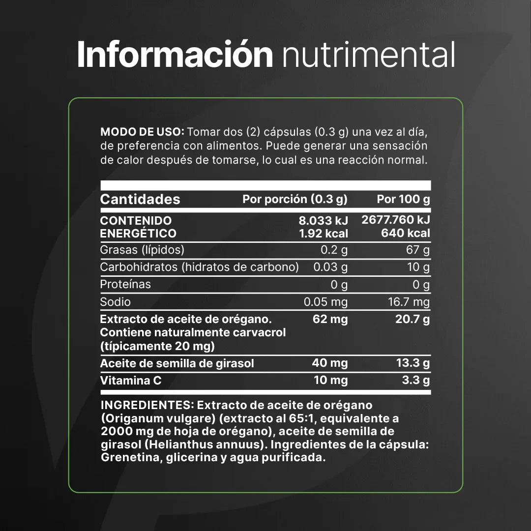 Oregano Oil | Extracto de Aceite de Orégano 300 caps
