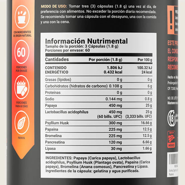 Enzimas Digestivas 180 capsulas