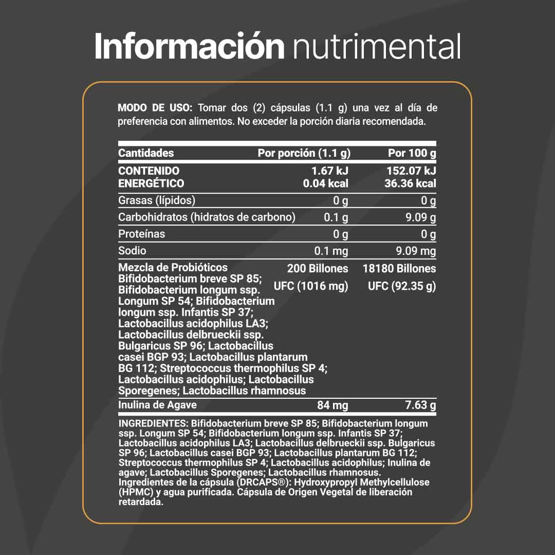 200 Billion Probiotics | 200 Billones de Probióticos 120 CAPSULAS