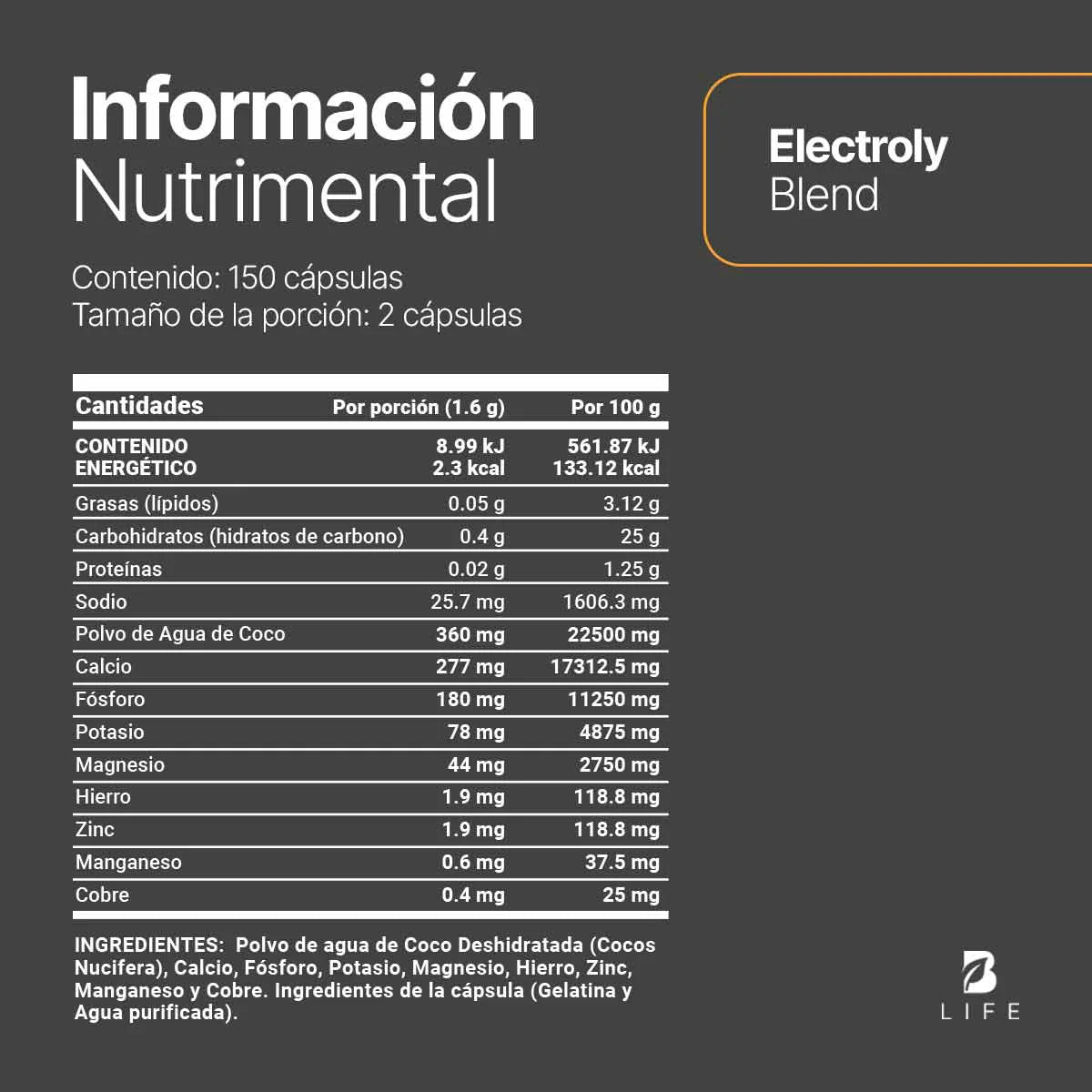 Electroly Blend | Electrolitos en Cápsula 150 capsulas