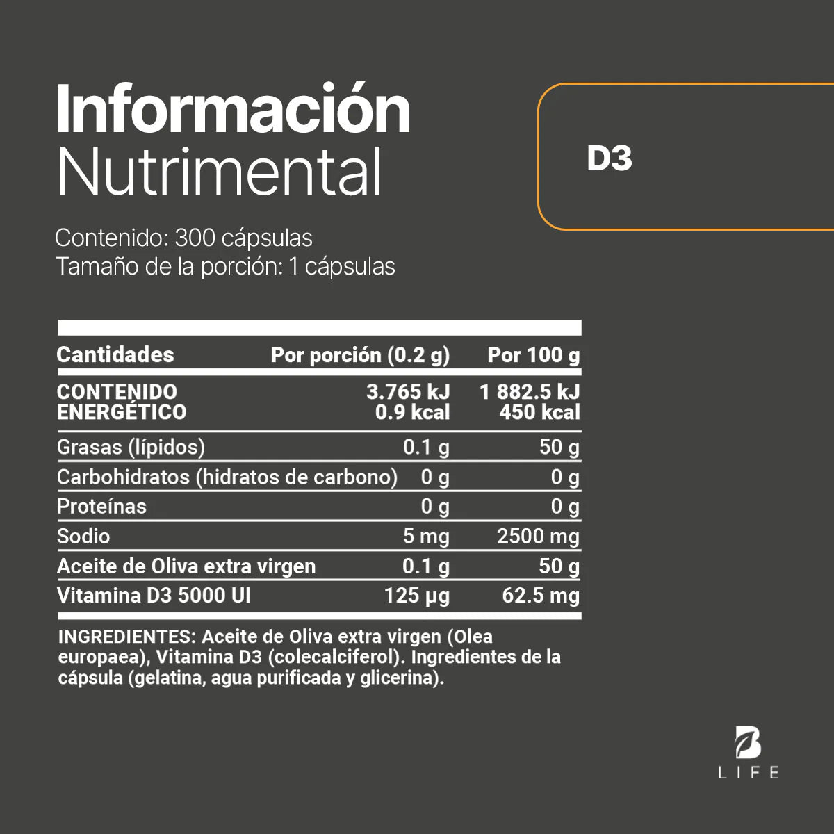 Vitamina D3 300 capsulas