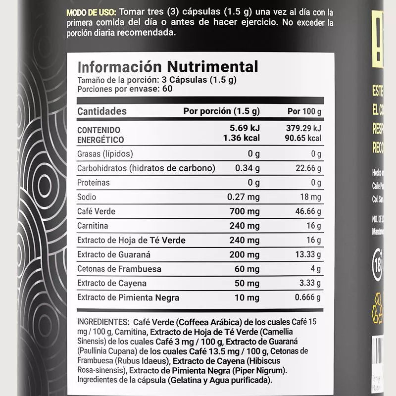 Up Blend | Pre Entreno 180 capsulas.
