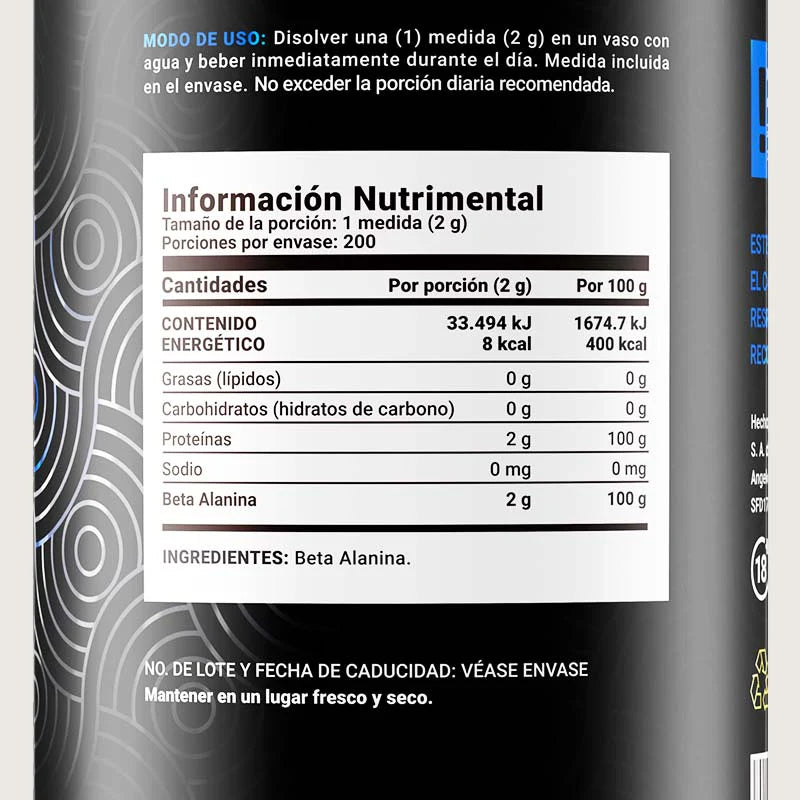Beta Alanine | Beta Alanina 200 porciones.