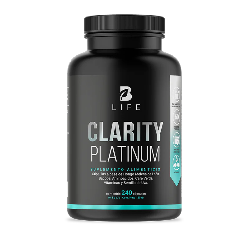 Clarity Platinum | Fórmula a base de L-Tirosina y L-Teanina 240 capsulas
