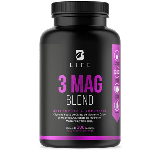 3 Mag Blend | Mezcla de Citrato, Óxido y Gluconato de Magnesio 200 CAPSULAS