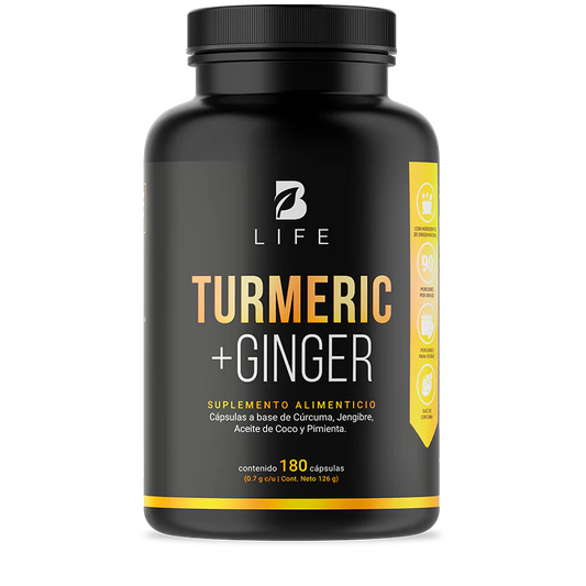 Turmeric + Ginger | Raíz de Cúrcuma y Jengibre 180 CAPSULAS