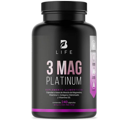 3 Mag Platinum | Mezcla de Citrato, Glicinato y L-Treonato de Magnesio 240 capsulas