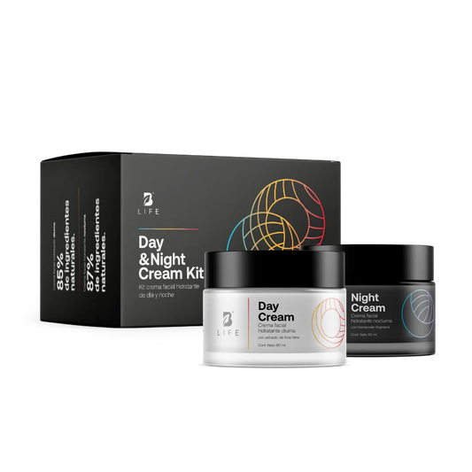 Kit de Cremas Faciales de Día y Noche con Ácido Hialurónico 90 ml c/u