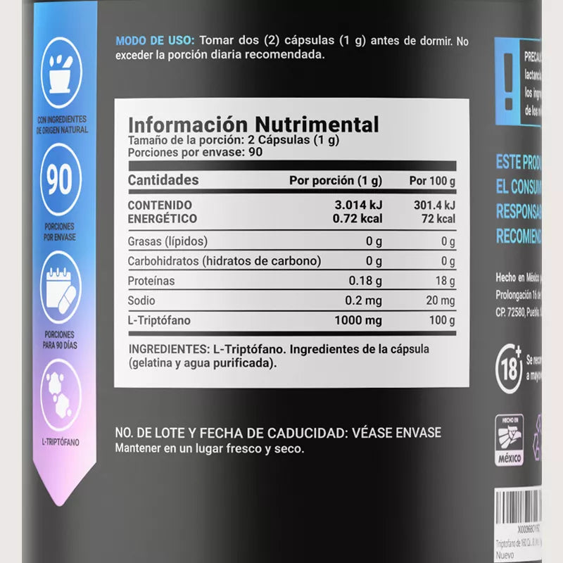 Pure Tryp-tophan 180 capsulas