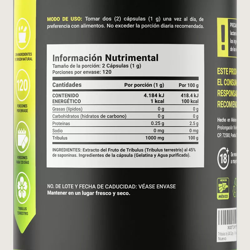 Tribulus Terrestris 240 capsulas