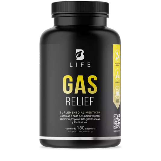 Gas relief | Fórmula a base de Carbón Vegetal, Camomila, Papaína 180 caps