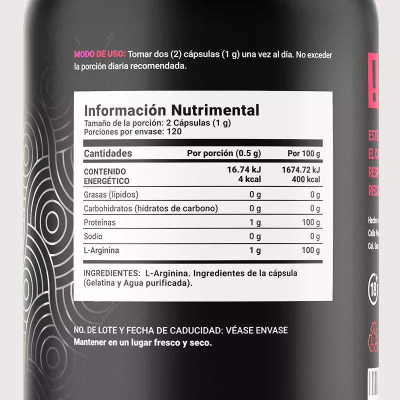 Pure Arginine | Arginina Pura 240 capsulas