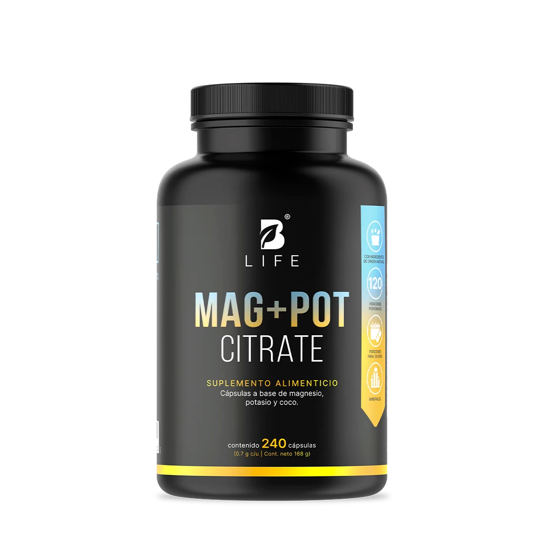 Mag+Pot Citrate | Citrato Magnesio, Citrato de Potasio y Coco Orgánico 240 Cápsulas
